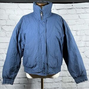 MIXED BLUES Down Filled Waterfowl Feather Puffer Vintage Jacket